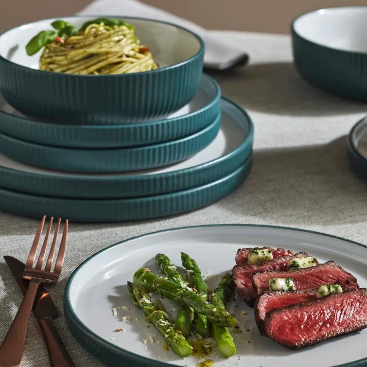 Laro 12 Piece Stoneware Dinnerware Set - Service for 4 (Set of 12)