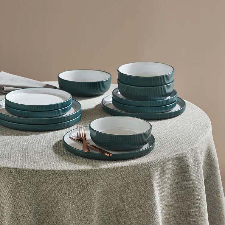 Laro 12 Piece Stoneware Dinnerware Set - Service for 4 (Set of 12)