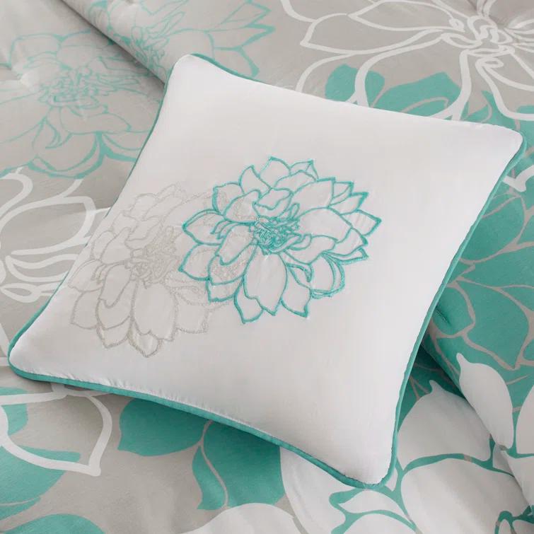 Madison Park Lola 7 Piece Floral Cotton Comforter Set