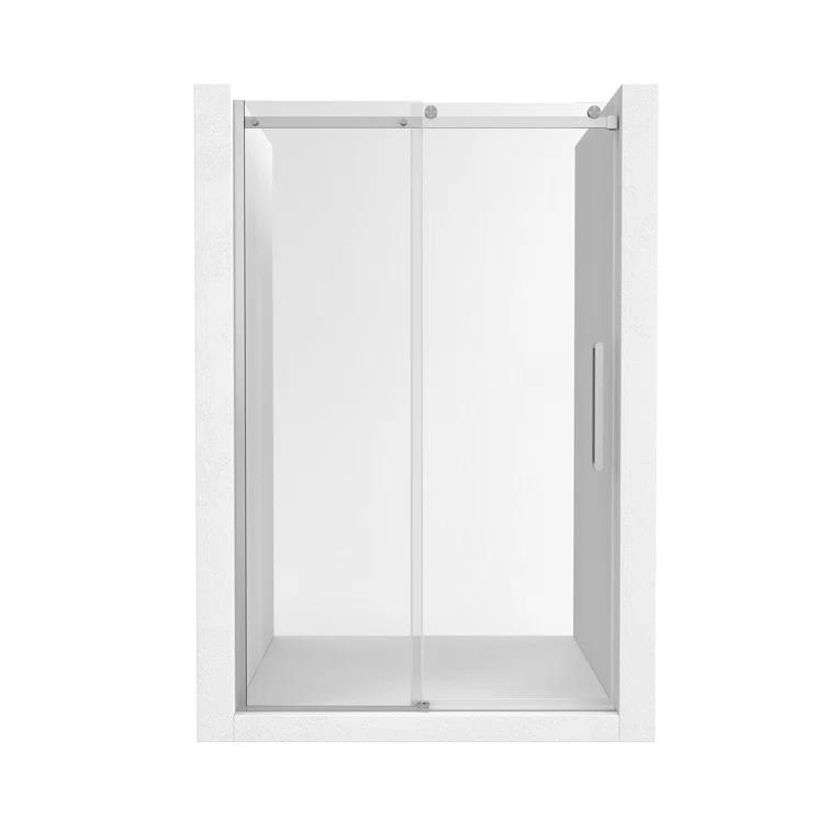 44"-48" W x 76" H Frameless Single Sliding Shower Door with Soft-Closing and Clear Tempered Glass