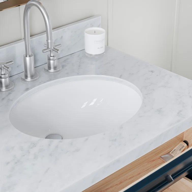 ARIEL Monrow 73 Double Sink Bathroom Vanity with Italian Carrara Marble Top