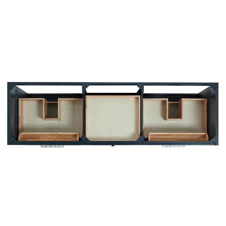 ARIEL Monrow 73 Double Sink Bathroom Vanity with Italian Carrara Marble Top