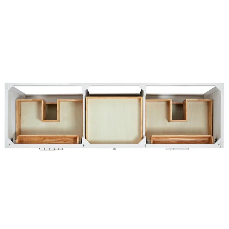 ARIEL Monrow 73 Double Sink Bathroom Vanity with Italian Carrara Marble Top