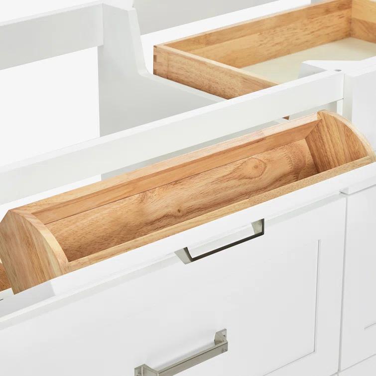 ARIEL Monrow 73 Double Sink Bathroom Vanity with Italian Carrara Marble Top