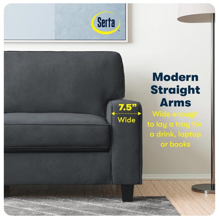 Serta Palisades 78" Track Arm Sofa, Easy Care Fabric, Soft Pillow Back, Pocket Coil Seat Cushions