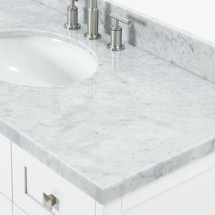 ARIEL Monrow 49 Single Sink Bathroom Vanity with Italian Carrara Marble Top
