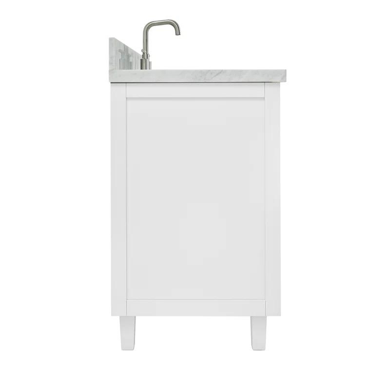 ARIEL Monrow 49 Single Sink Bathroom Vanity with Italian Carrara Marble Top