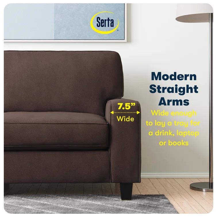 Serta Palisades 78" Track Arm Sofa, Easy Care Fabric, Soft Pillow Back, Pocket Coil Seat Cushions