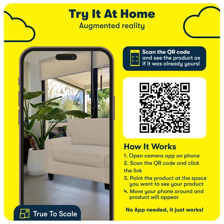 Serta Palisades 73" Track Arm Sofa, Easy Care Fabric, Soft Pillow Back, Pocket Coil Seat Cushions
