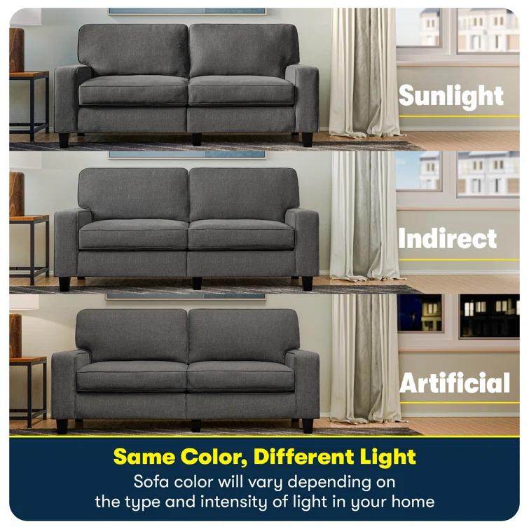 Serta Palisades 73" Track Arm Sofa, Easy Care Fabric, Soft Pillow Back, Pocket Coil Seat Cushions