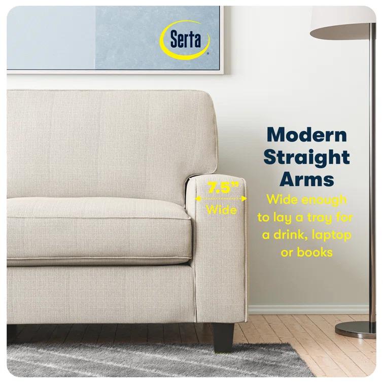 Serta Palisades 73" Track Arm Sofa, Easy Care Fabric, Soft Pillow Back, Pocket Coil Seat Cushions