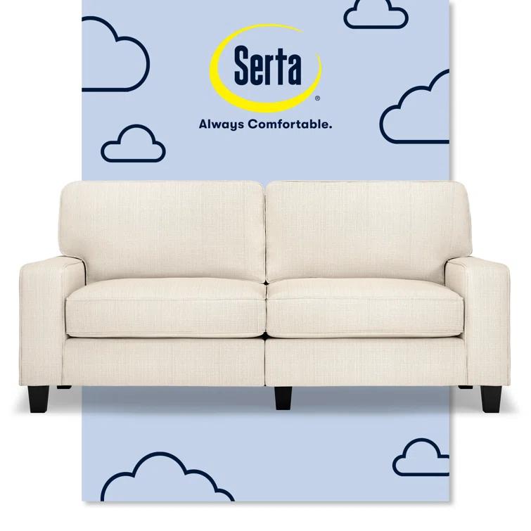 Serta Palisades 73" Track Arm Sofa, Easy Care Fabric, Soft Pillow Back, Pocket Coil Seat Cushions
