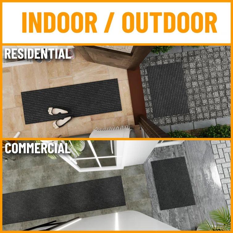 Custom Cut Non-Slip Rubberback Scrape Indoor/Outdoor Extra Long Runner Rugs for Hallway, Kitchen, Living Room, Garage, and Patio