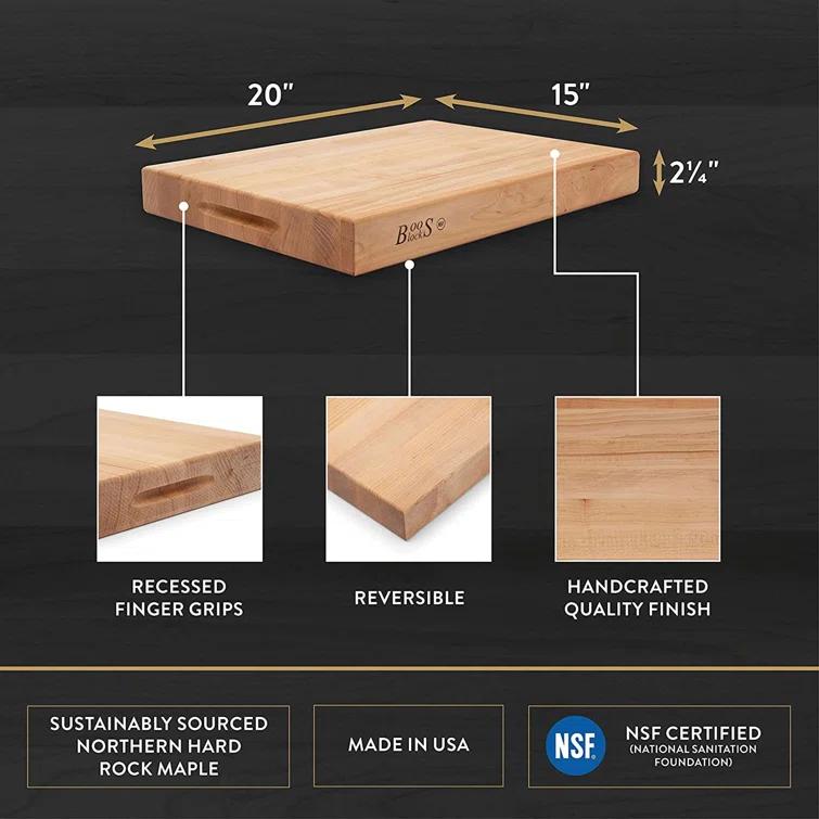 John Boos Wood Edge Grain Reversible Cutting Board