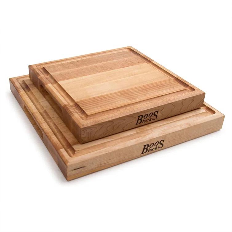 John Boos Boos Block CB Series Large Reversible Wood Cutting Board with Juice Groove, 1.75-Inch Thickness, 15" x 15" x 1 3/4", Maple
