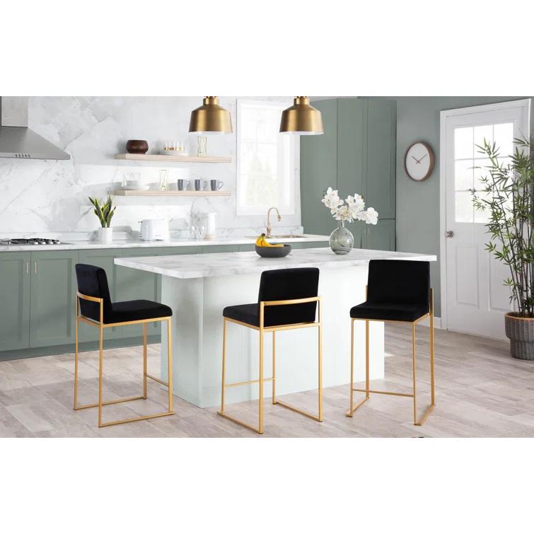 Rego Upholstered Counter Stool with Metal Frame