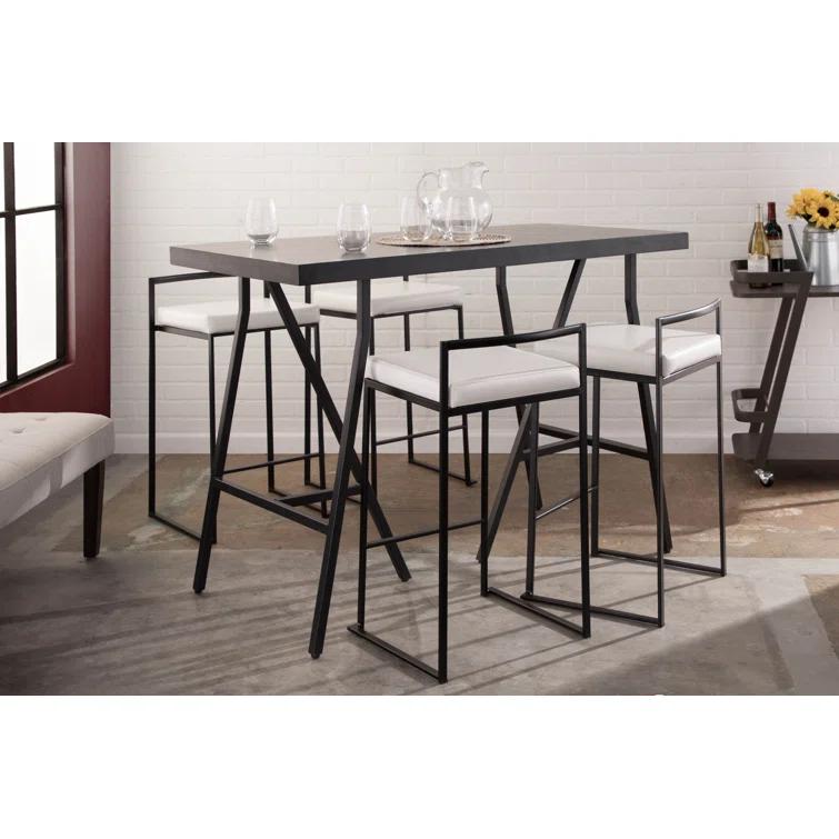 Fuji Stackable Stool Metal with Faux Leather Cushion