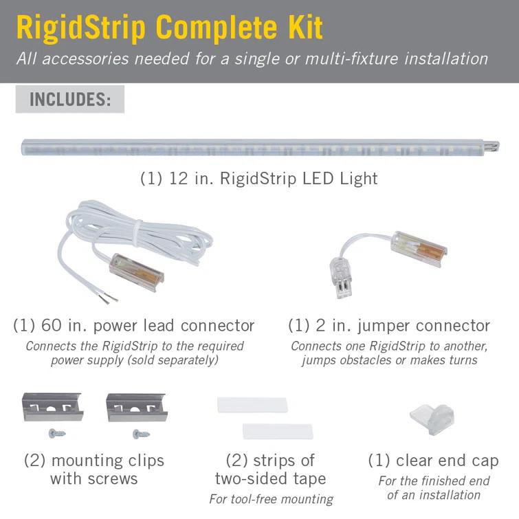 RigidStrip 12" Linkable LED Strip Light Diffuser, 24V,