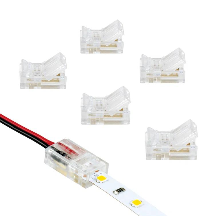 Armacost Lighting 2 Pin LED Strip Light Wire to Tape Connectors, 6 Pack 566020
