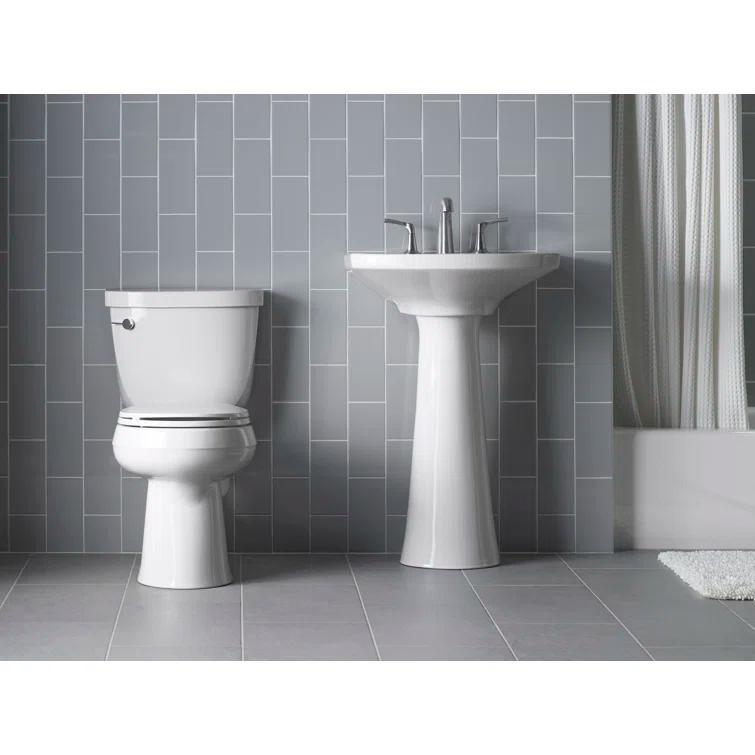 Cimarron® 26.81" Vitreous China U-Shape Pedestal Bathroom Sink with Overflow