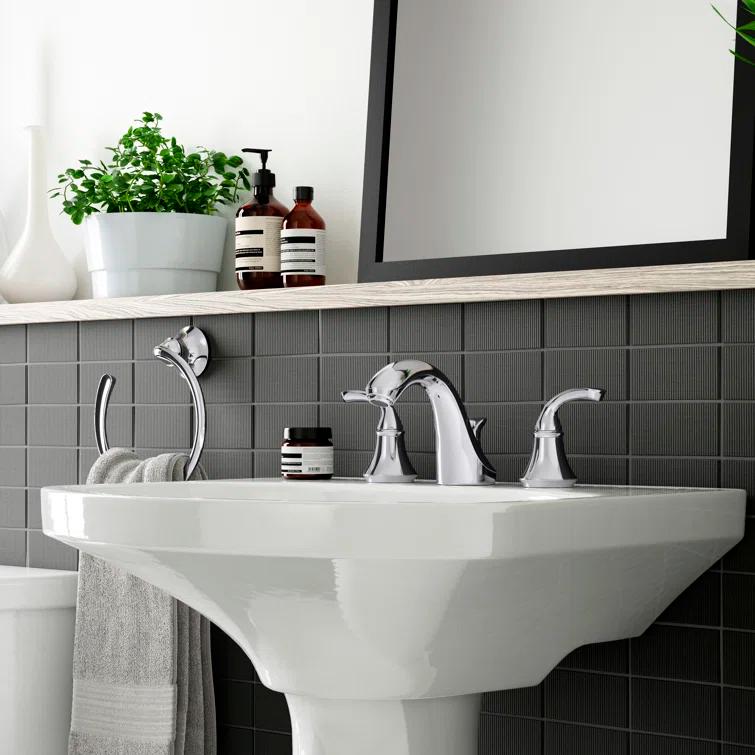 Cimarron® 26.81" Vitreous China U-Shape Pedestal Bathroom Sink with Overflow