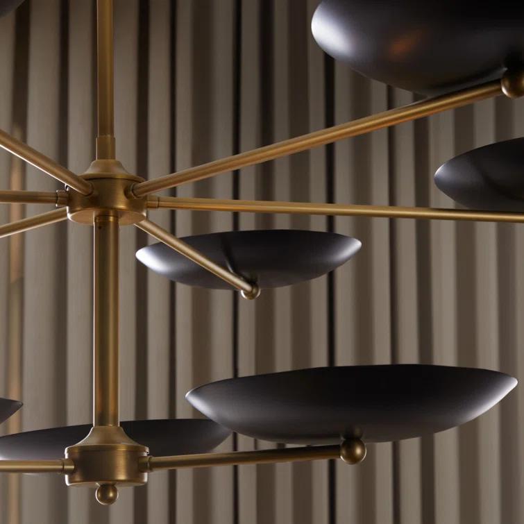 Griffith Bronze and Brass Two Tiered Outdoor Chandelier