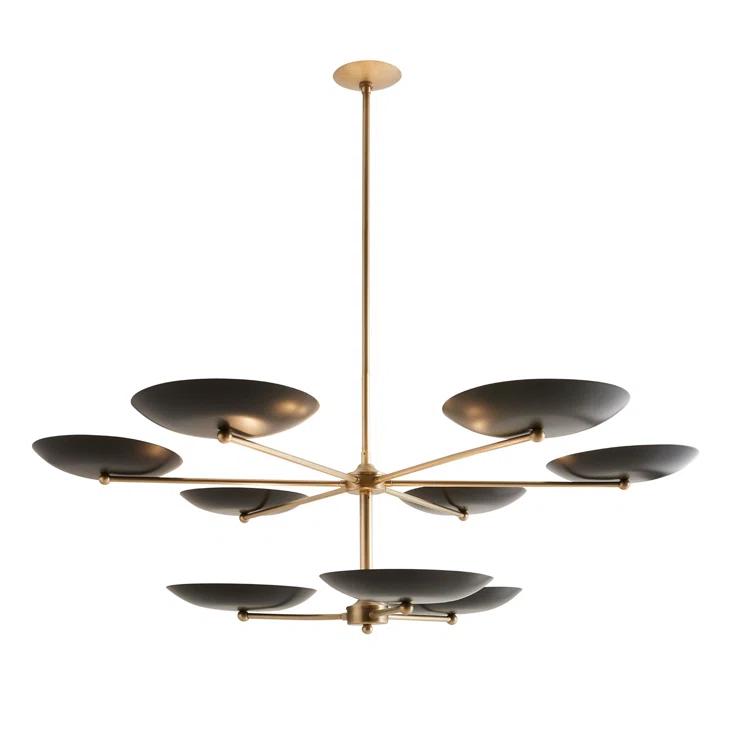 Griffith Bronze and Brass Two Tiered Outdoor Chandelier