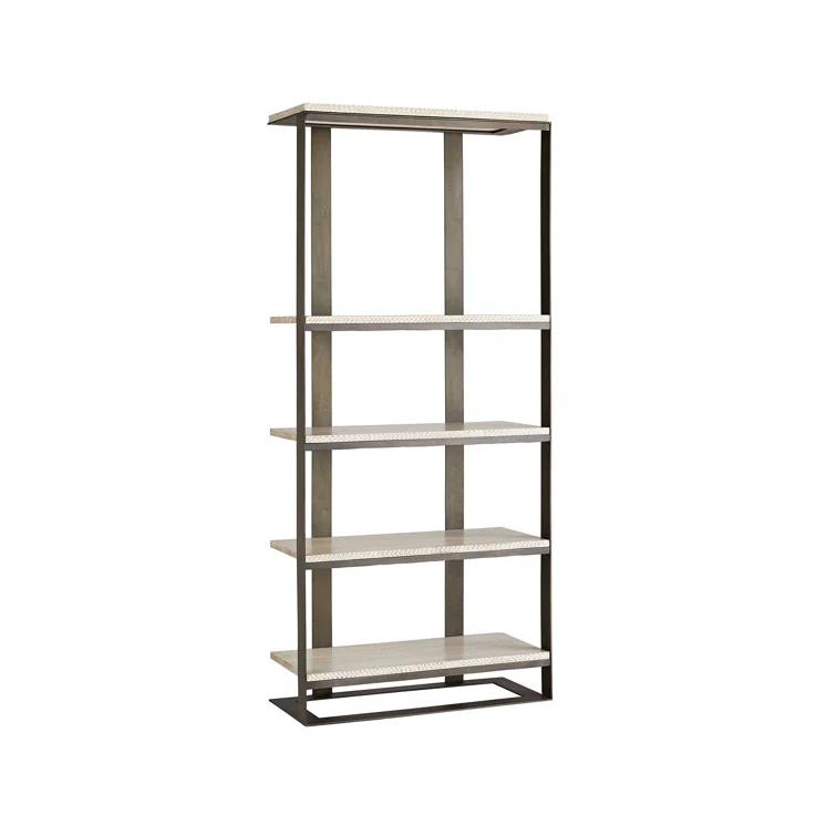 Gray Wood and Iron Industrial Bookshelf