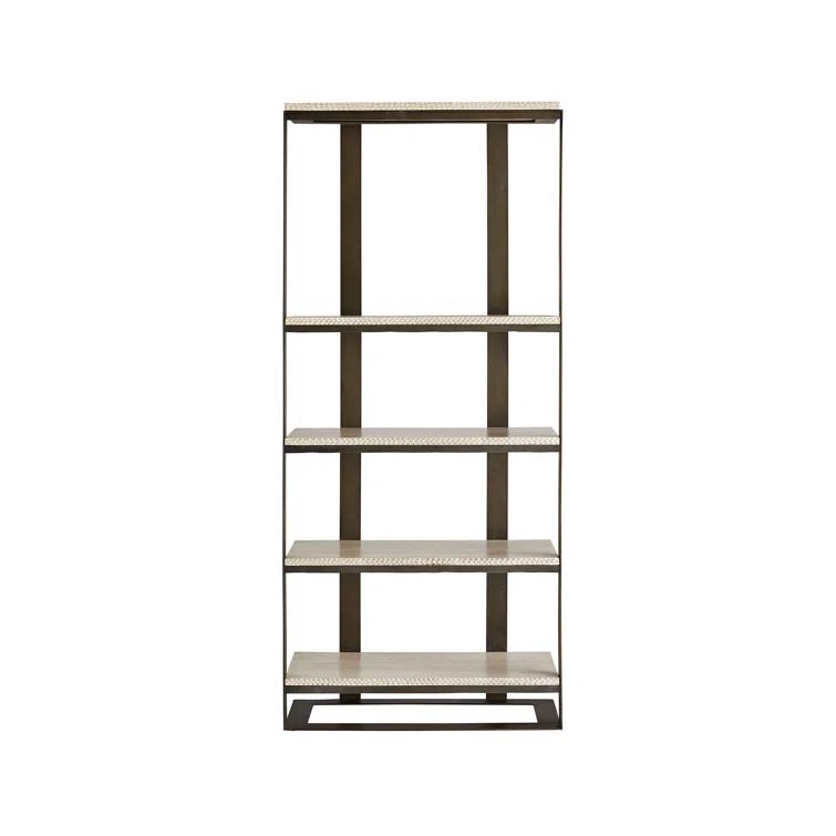Gray Wood and Iron Industrial Bookshelf