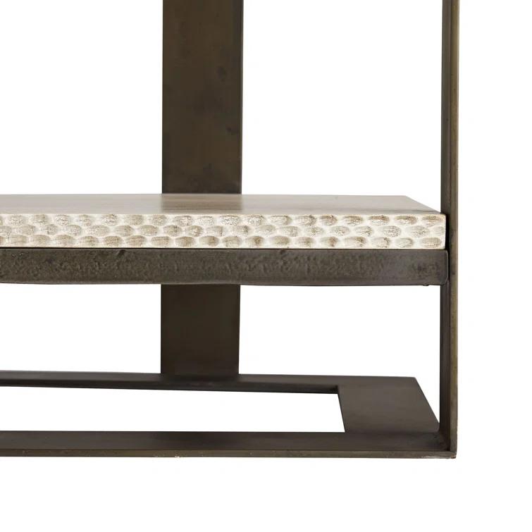 Gray Wood and Iron Industrial Bookshelf