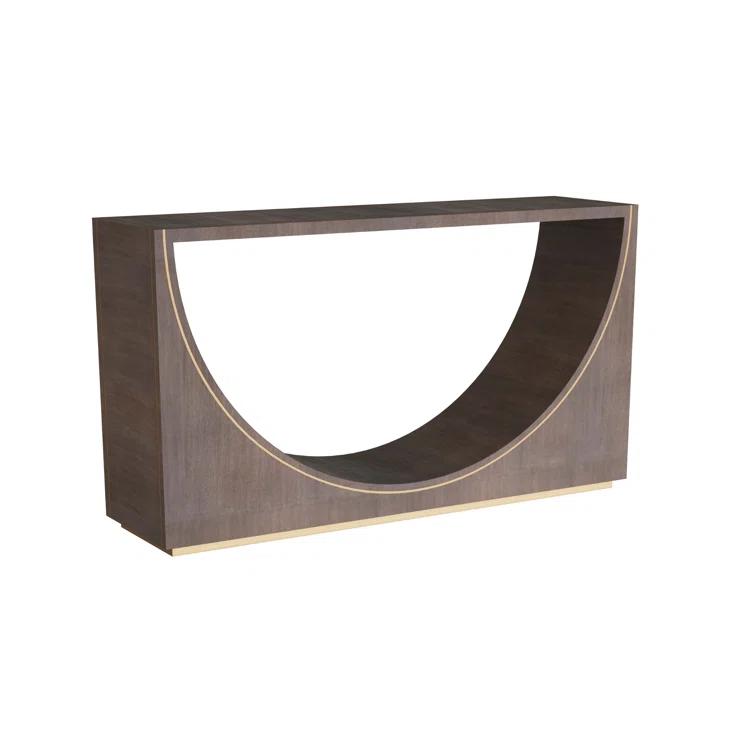 Dark Wood and Brass Modern Hallway Table