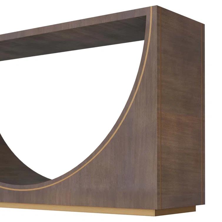 Dark Wood and Brass Modern Hallway Table