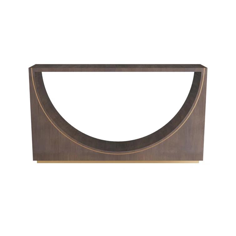 Dark Wood and Brass Modern Hallway Table