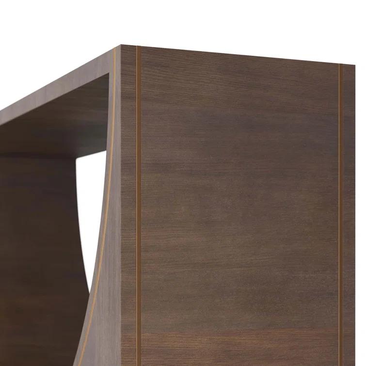 Dark Wood and Brass Modern Hallway Table
