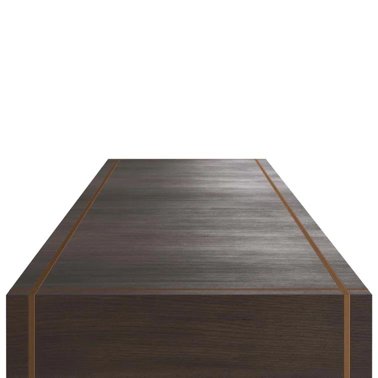 Dark Wood and Brass Modern Hallway Table