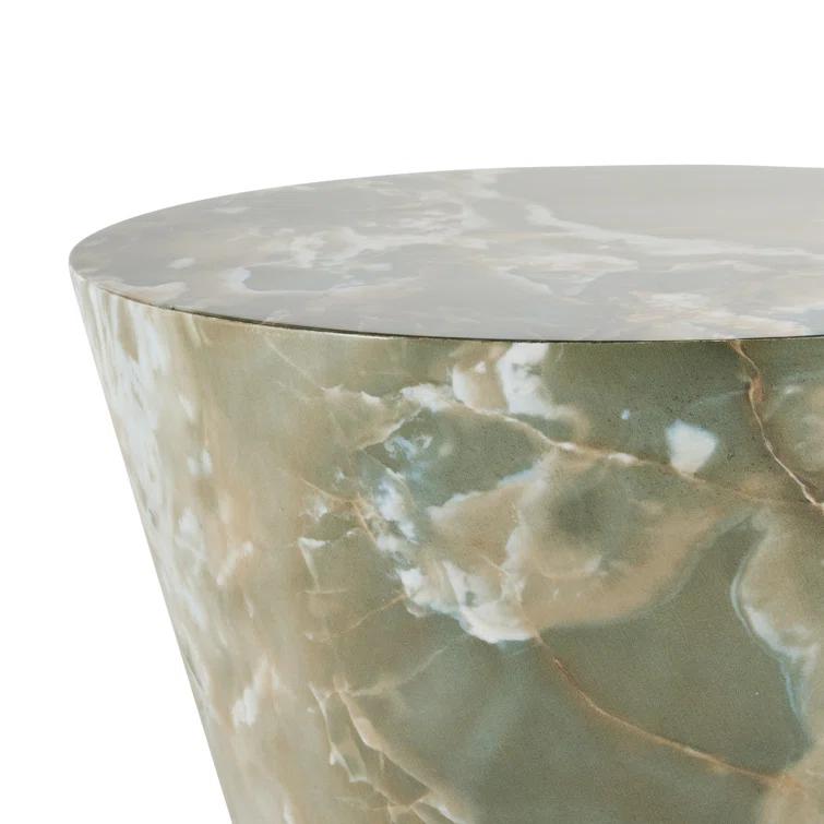 Jade Faux Marble Hourglass Accent Table