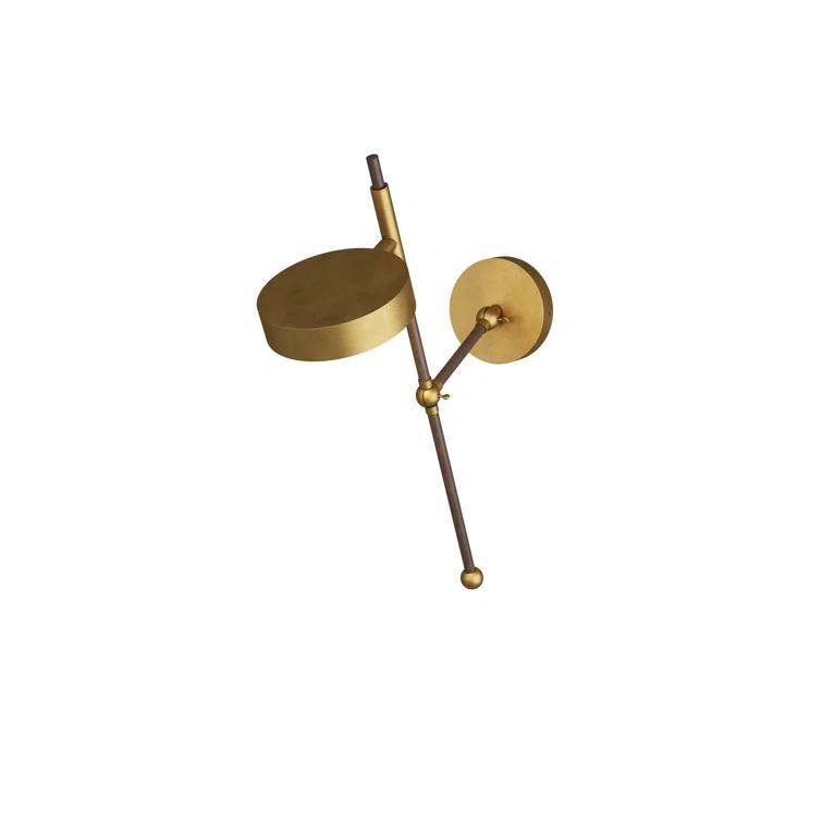 Mid-Century Modern Brass and Bronze Dimmable Wall Sconce