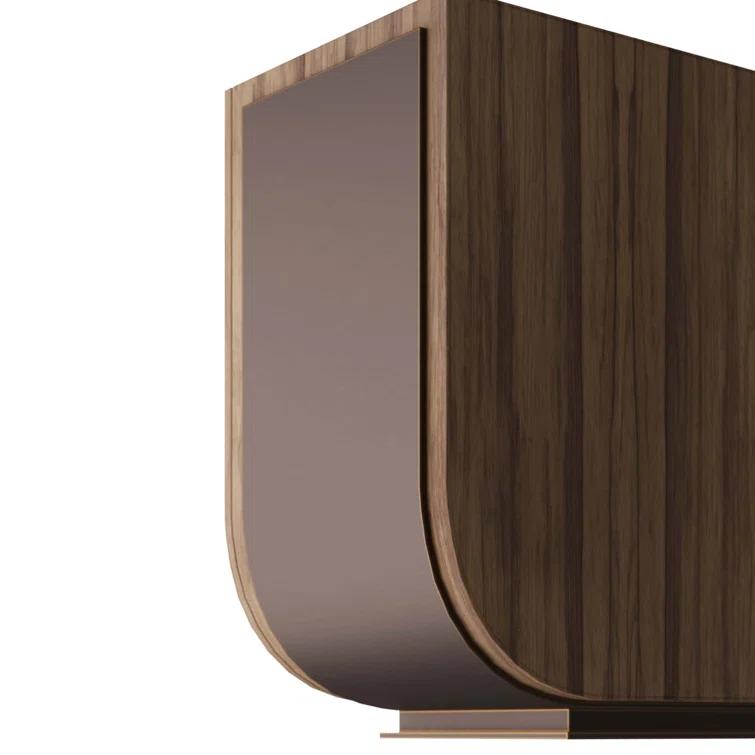 Gray and Bronze Freestanding Wood Veneer Cabinet