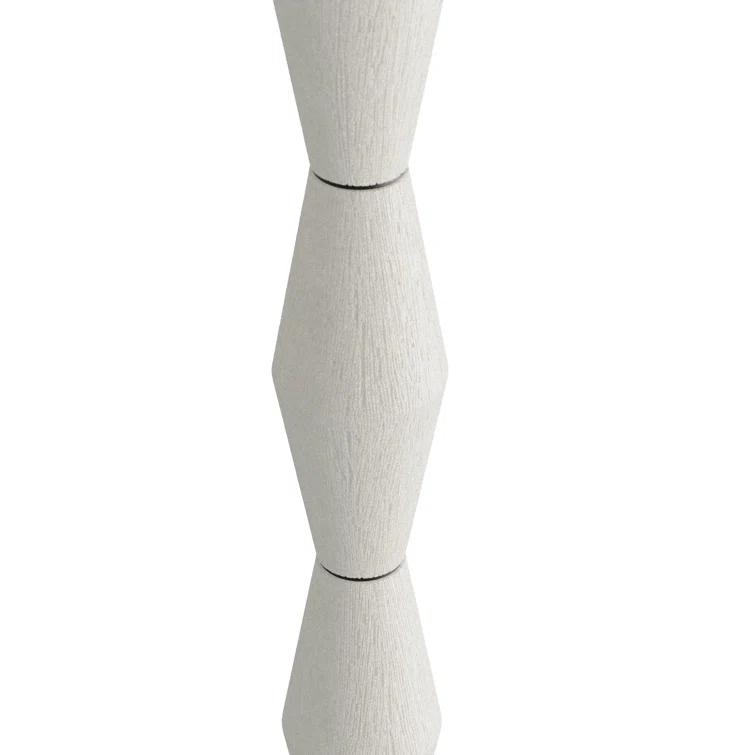 Ivory Ricestone Composite Floor Lamp with Bronze Base