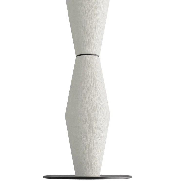 Ivory Ricestone Composite Floor Lamp with Bronze Base
