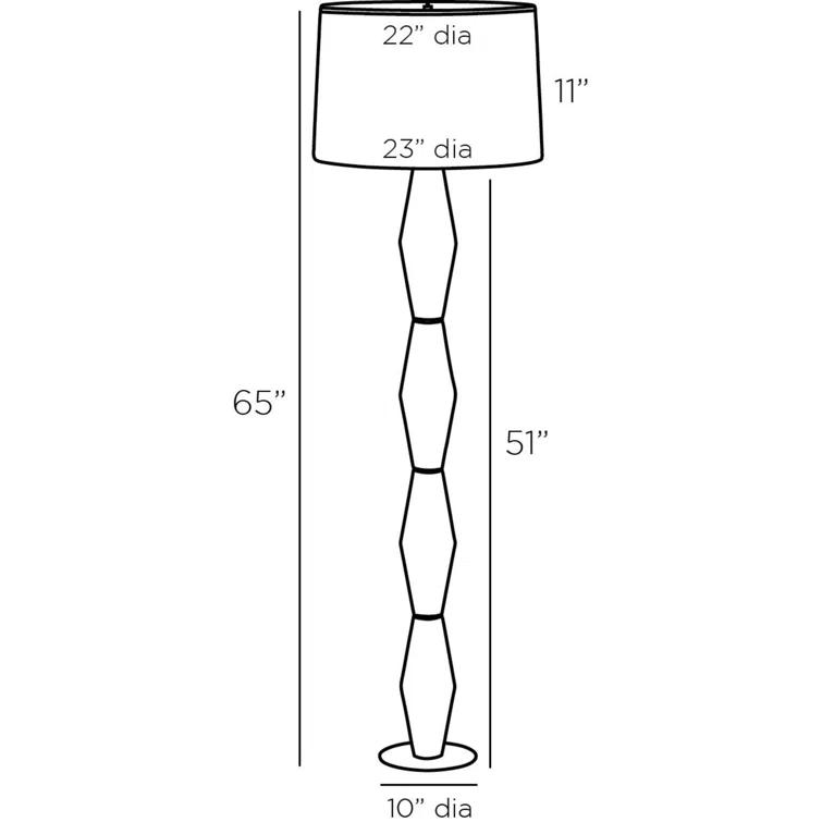 Ivory Ricestone Composite Floor Lamp with Bronze Base