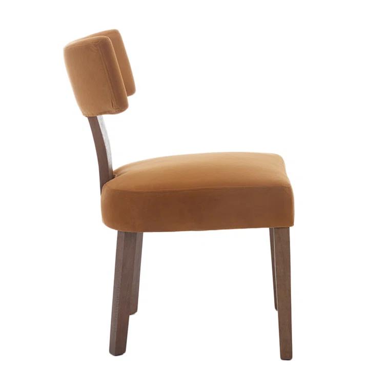Gracie Oaks Inelda Mid Century Upholstered Dining Chairs Side Chairs Farmhouse Faux Leather Dining Chair with Wood Legs (Set of 2)