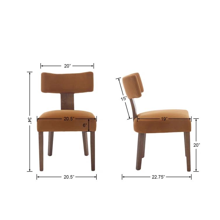 Gracie Oaks Inelda Mid Century Upholstered Dining Chairs Side Chairs Farmhouse Faux Leather Dining Chair with Wood Legs (Set of 2)