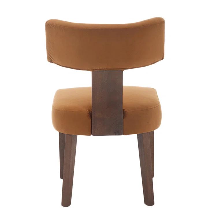 Gracie Oaks Inelda Mid Century Upholstered Dining Chairs Side Chairs Farmhouse Faux Leather Dining Chair with Wood Legs (Set of 2)