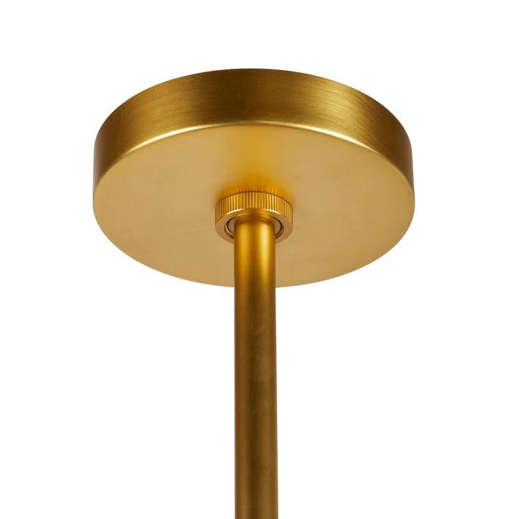 Antique Brass and Gold Drum Chandelier with Fringe