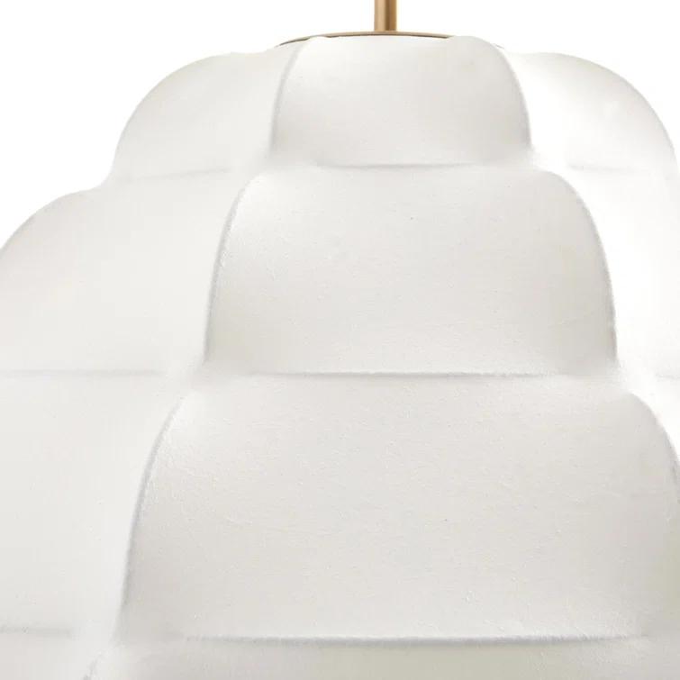 Ivory Vegan Vellum and Brass Tiered Chandelier