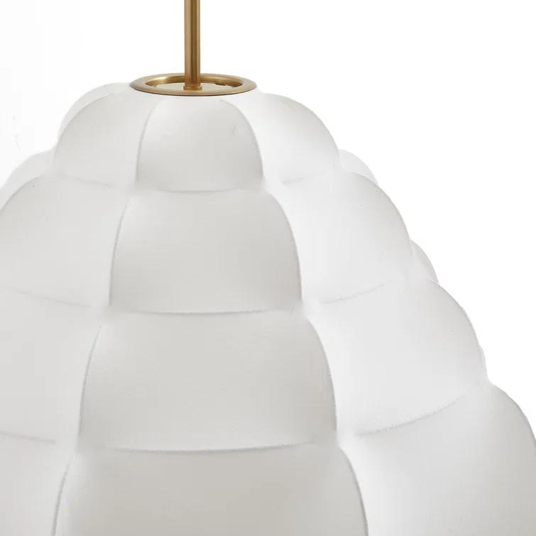 Ivory Vegan Vellum and Brass Tiered Chandelier