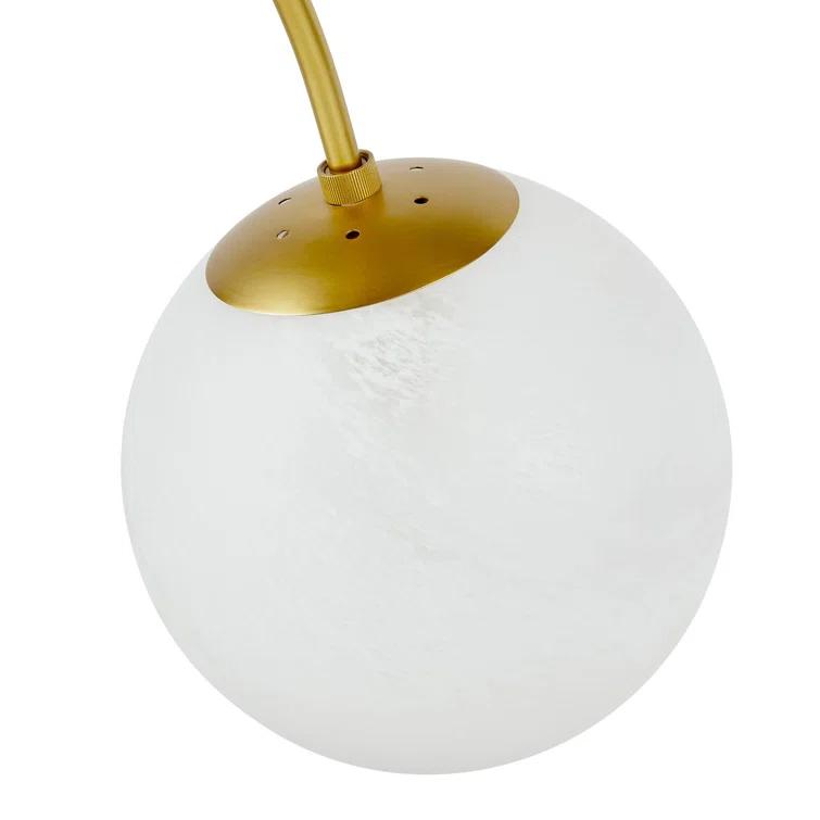 25" Antique Brass and Frosted Glass Globe Pendant Light