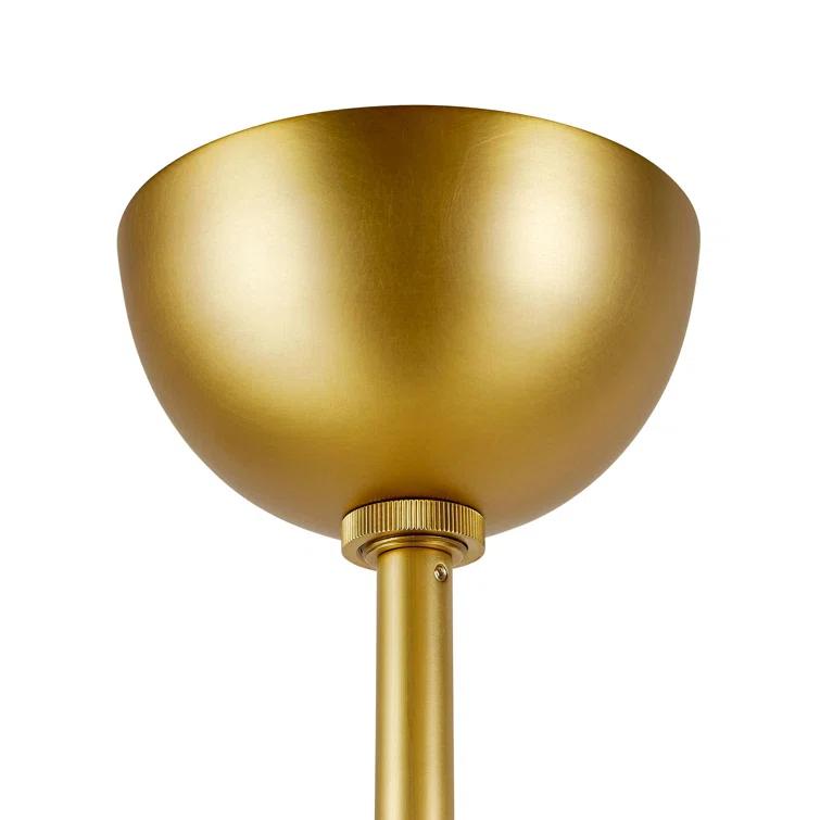 25" Antique Brass and Frosted Glass Globe Pendant Light