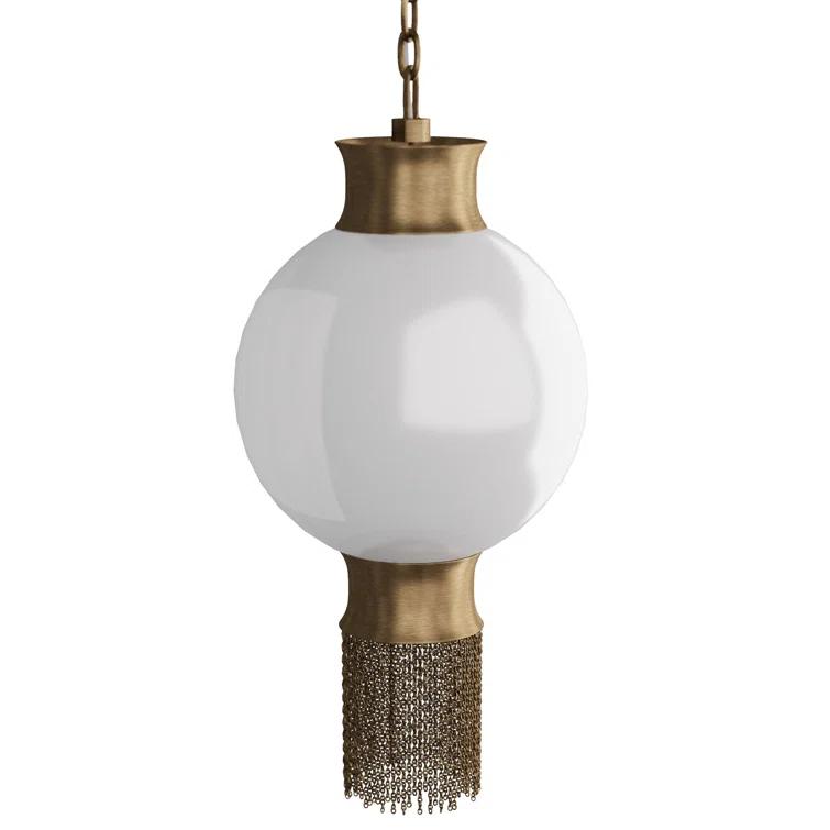 Mini Brass and Glass Globe Pendant Light